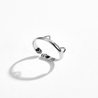 925 Sterling Silver Cuff Rings RJEW-BB70407-1