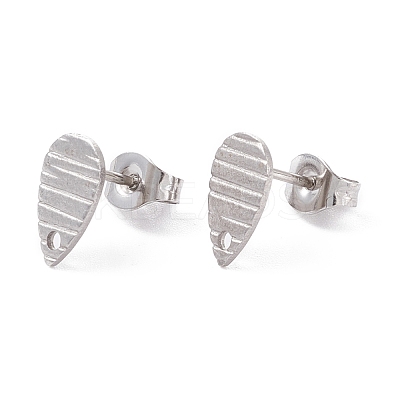 Non-Tarnish 304 Stainless Steel Stud Earring Findings STAS-L216-43P-1