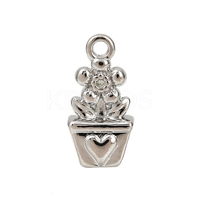 Brass Pave Clear Cubic Zirconia Pendants KK-L238-08P-1