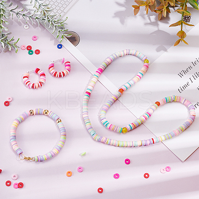 8Strands 4 Colors Handmade Polymer Clay Beads Strands CLAY-PH0001-54-1
