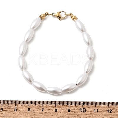 Plastic Pearl Beaded Bracelets for Women BJEW-L716-01G-1
