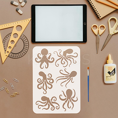 PET Hollow Out Drawing Painting Stencils DIY-WH0693-097-1