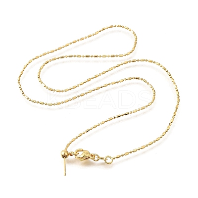 Brass Column Ball Chain Adjustable Slider Necklaces LS-NJEW-E157-04G-1