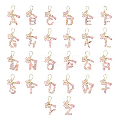 Resin Letter Cup Charms HJEW-JM02070-1