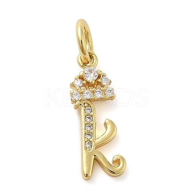 Brass Micro Pave Cubic Zirconia Pendants KK-M273-01G-K-1