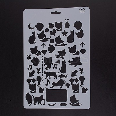 Plastic Reusable Drawing Painting Stencils Templates DIY-F018-B22-1