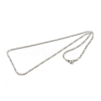 Tarnish Resistant 304 Stainless Steel Figaro Chain Necklaces STAS-M174-033P-1