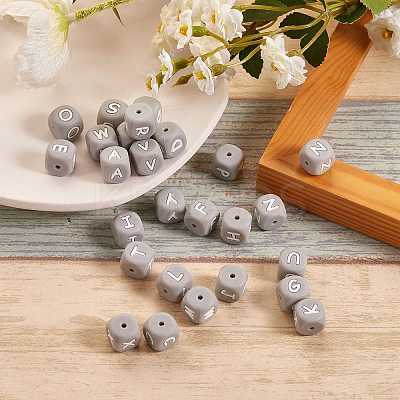 26Pcs 26 Style Silicone Alphabet Beads for Bracelet or Necklace Making SIL-SZ0001-01A-1