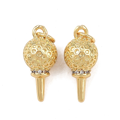 Brass Cubic Zirconia Pendants KK-L251-52G-02-1