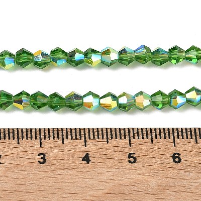Electroplate Transparent Glass Beads Strands EGLA-K015-18Q-1