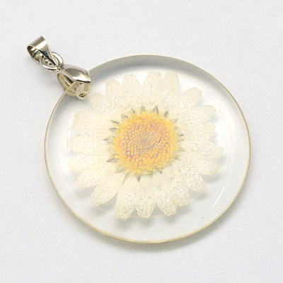 Alloy Resin Pendants RESI-S321-07-1