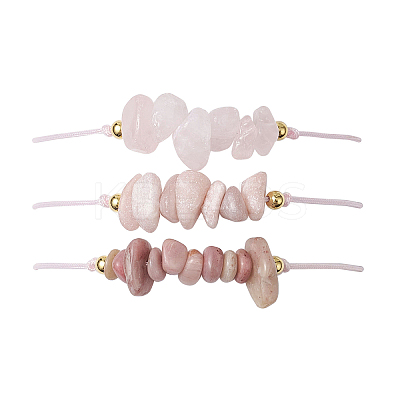 3Pcs 3 Styles Gemstone Braided Bead Bracelets BJEW-JB11146-08-1
