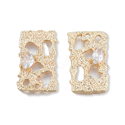 Brass Pave Clear Cubic Zirconia Pendants KK-N232-472LG-1