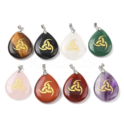Natural Mixed Gemstone Pendants G-F786-09H-1