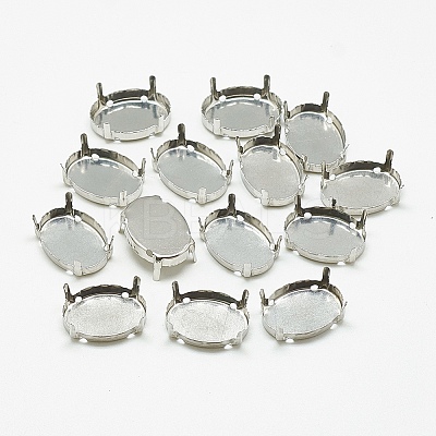 Non-Tarnish 201 Stainless Steel Sew on Prong Settings STAS-T032-03-20x30mm-1