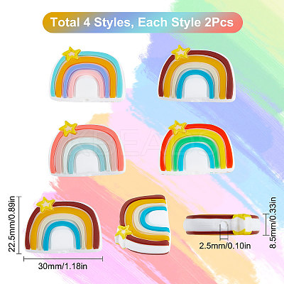 8Pcs 4 Colors ilicone Beads SIL-SC0001-12-1