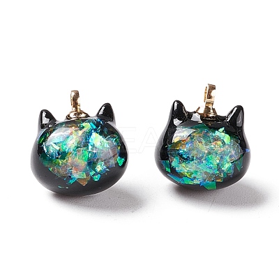 Sparkle Opaque Resin Charms RESI-E019-01G-02-1