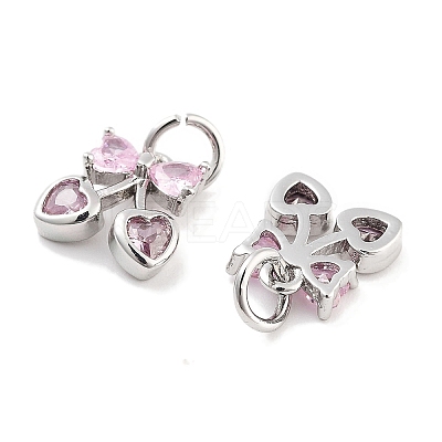 Brass Micro Pave Cubic Zirconia Pendants KK-P271-04P-A-1