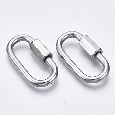 Tarnish Resistant 304 Stainless Steel Screw Carabiner Lock Charms LS-STAS-N087-25A-01-1