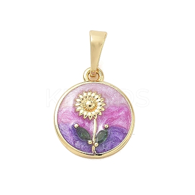 Brass Enamel Pendants KK-CBA3F25-10G-1