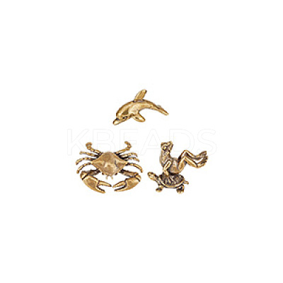 3Pcs 3 Styles Antique Bronze Brass Display Decoraions DJEW-NB0001-44-1