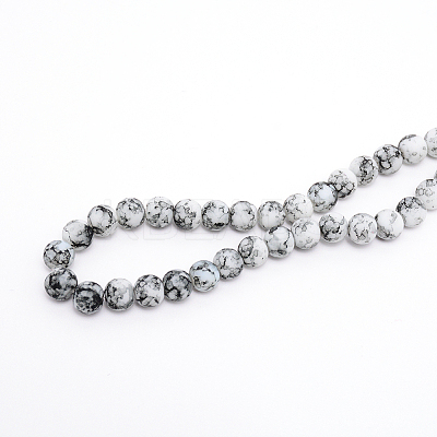 Baking Paint Glass Beads Strands LS-FGLA-WH0001-01A-1