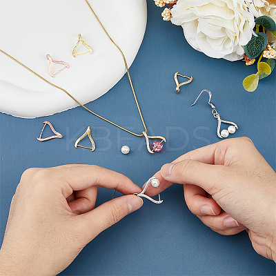 8Pcs 4 Colors Rack Plating Brass Micro Pave Cubic Zirconia Ice Pick Pinch Bails KK-FH0006-29-1