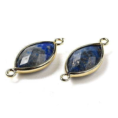 Natural Lapis Lazuli Faceted Connector Charms G-K347-03G-03-1