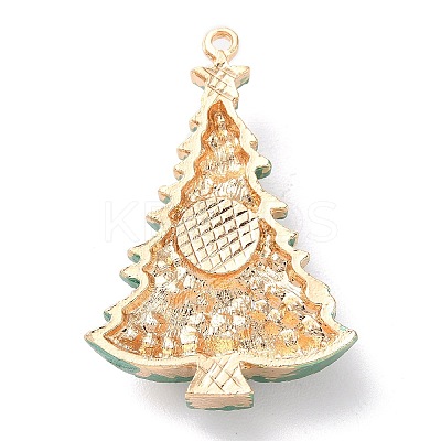 Christmas Zinc Alloy Rhinestone Pendnats PALLOY-K008-01C-KCG-1