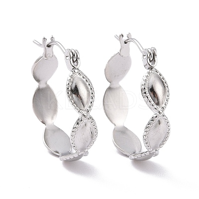 Non-Tarnish 304 Stainless Steel Oval Wrap Hoop Earrings for Women LS-EJEW-G293-29P-1