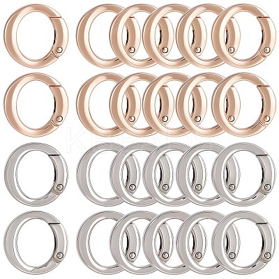 20Pcs 2 Colors Alloy Spring Gate Rings FIND-SP0001-45-1