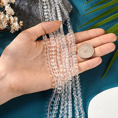 7 Strands 7 Styles Transparent Glass Bead Strands GLAA-TA0002-73-1