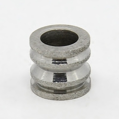 Tarnish Resistant 201 Stainless Steel Large Hole Column Textured Beads STAS-G037-09-1