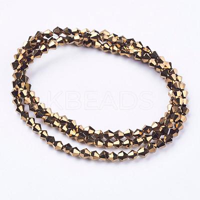 Electroplate Glass Beads Strands EGLA-J026-3mm-F16-1