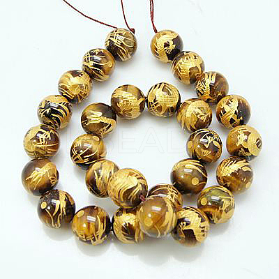 Natural Tiger Eye Beads Strands G-Q851-12mm-1