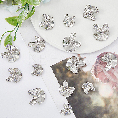 24Pcs 3 Style Irregular Flower Shape 1-Hole Zinc Alloy Shank Buttons BUTT-HY0001-01P-1