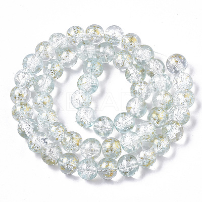 Transparent Spray Painted Crackle Glass Bead Strands GLAA-N035-03C-A09-1