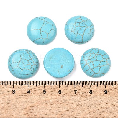 Craft Findings Dyed Synthetic Turquoise Gemstone Flat Back Dome Cabochons TURQ-S266-20mm-01-1