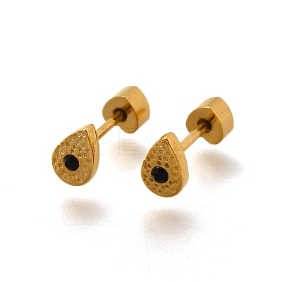 Ion Plating(IP) 304 Stainless Steel Teardrop Stud Earrings EJEW-A118-19G-01-1
