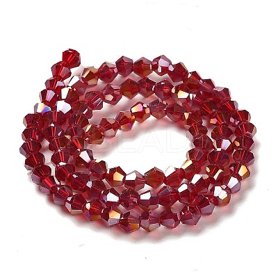 Transparent Electroplate Glass Beads Strands GLAA-F029-2mm-A27-1