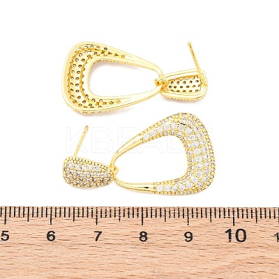 Teardrop Brass Micro Pave Clear Cubic Zirconia Cuff Earrings EJEW-K305-01G-1