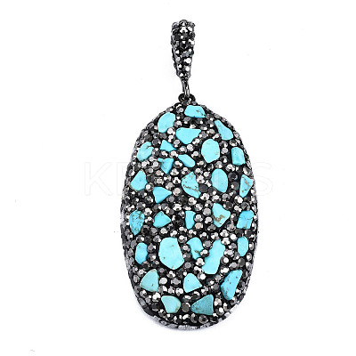 Polymer Clay Rhinestone Pendants RB-S056-15A-B-1