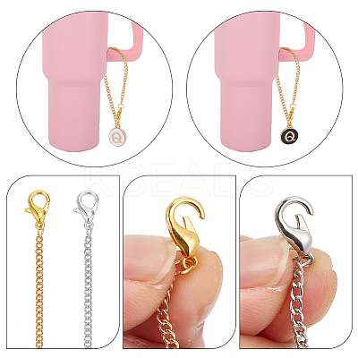 Flat Round with Letter Alloy Enamel Wine Glass Charms AJEW-AB00184-17-1