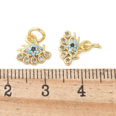 Brass Micro Pave Cubic Zirconia Charms KK-U056-46G-1