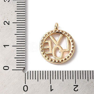 Brass Micro Pave Clear Cubic Zirconia Pendants KK-C062-078G-1