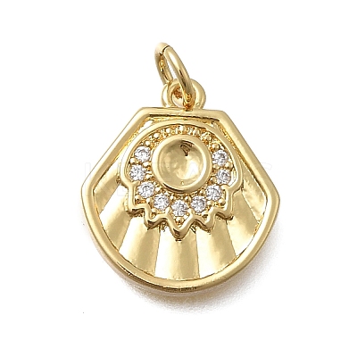 Brass Micro Pave Cubic Zirconia Pendants KK-D431-021A-01G-1