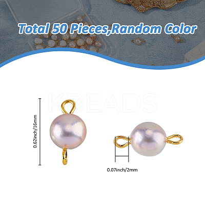 Natural Cultured Freshwater Pearl Connector Charms PALLOY-FH00006-1