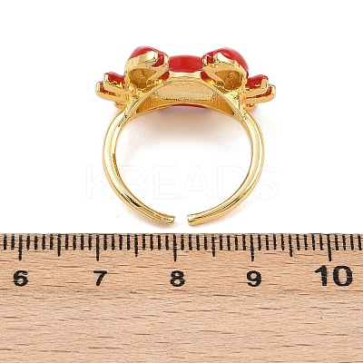 Brass Enamel Adjustable Cuff Rings LS-RJEW-C145-02B-G-1