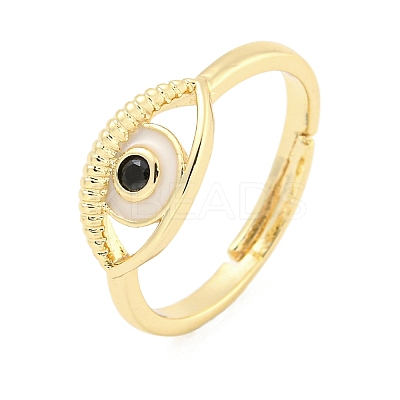 304 Stainless Steel Cubic Zirconia Adjustable Ring LS-RJEW-S406-06G-1