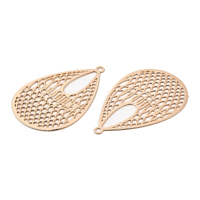 Long-Lasting Plated Brass Filigree Pendants KK-K336-33KCG-1